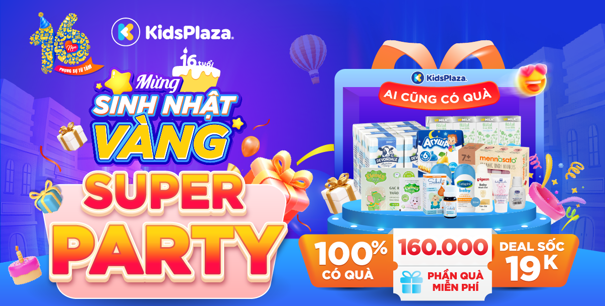 KidsPlaza SUPER PARTY cuối tuần Mừng Sinh Nhật 16 tuổi