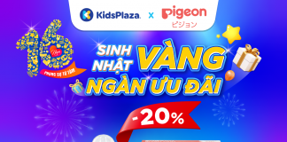 Mừng sinh nhật KidsPlaza 16 tuổi Pigeon tung Deal cực HOT