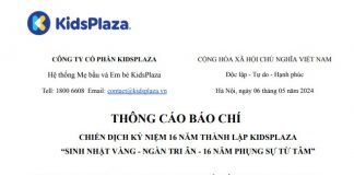 Thông cáo báo chí chiến dịch kỷ niệm 16 năm thành lập KidsPlaza
