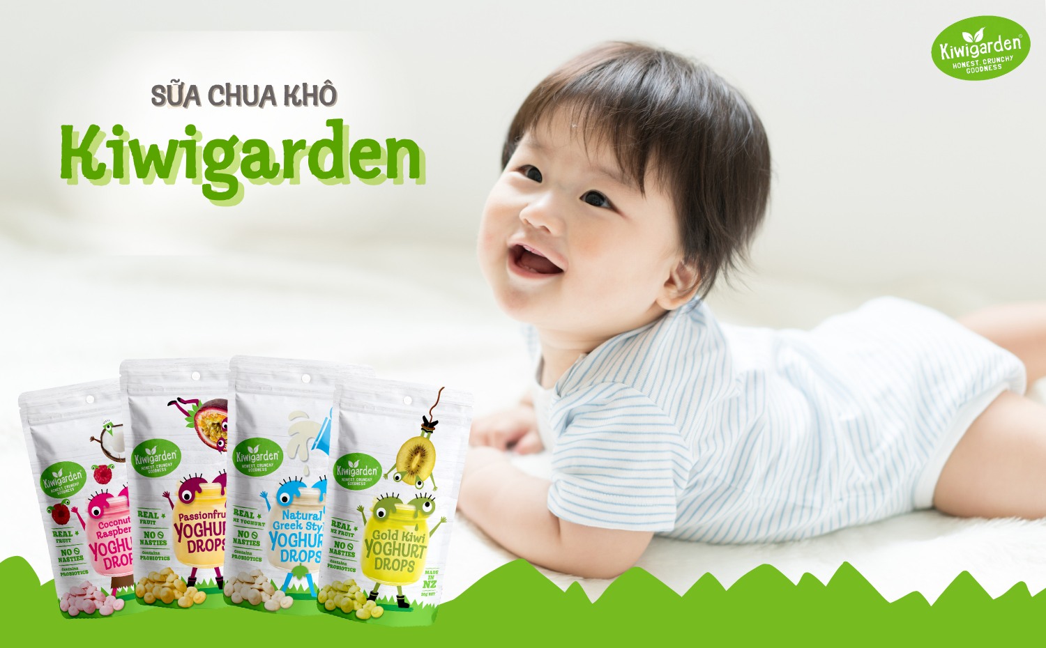 Giải đáp sữa chua khô Kiwigarden cho bé mấy tháng?