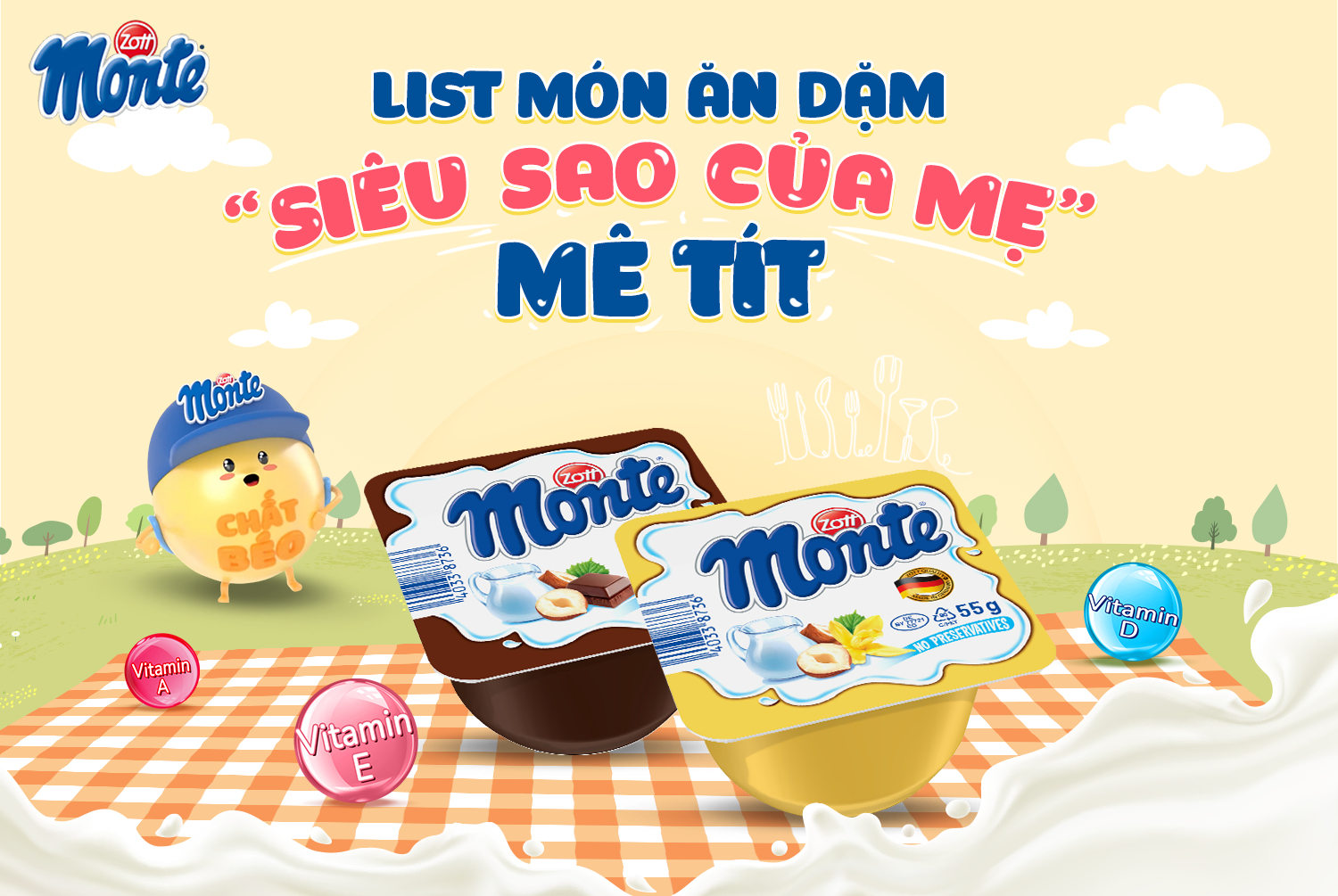 Giải đáp váng sữa Monte có mấy loại? Giá bao nhiêu?