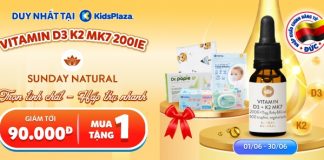 Vitamin D3 K2 MK7 Sunday Natural mua 1 tặng 1 – Giảm tới 90.000Đ