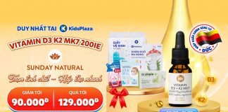 Vitamin D3K2 MK7 Sunday Natural giảm tới 90.000Đ – Quà tới 129.000Đ