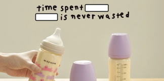 Đánh giá chi tiết bình sữa Moyuum PPSU With Cat nắp tím, nắp xám