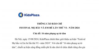 THÔNG CÁO BÁO CHÍ FESTIVAL MẸ BẦU VÀ EM BÉ LẦN THỨ VI – NĂM 2024