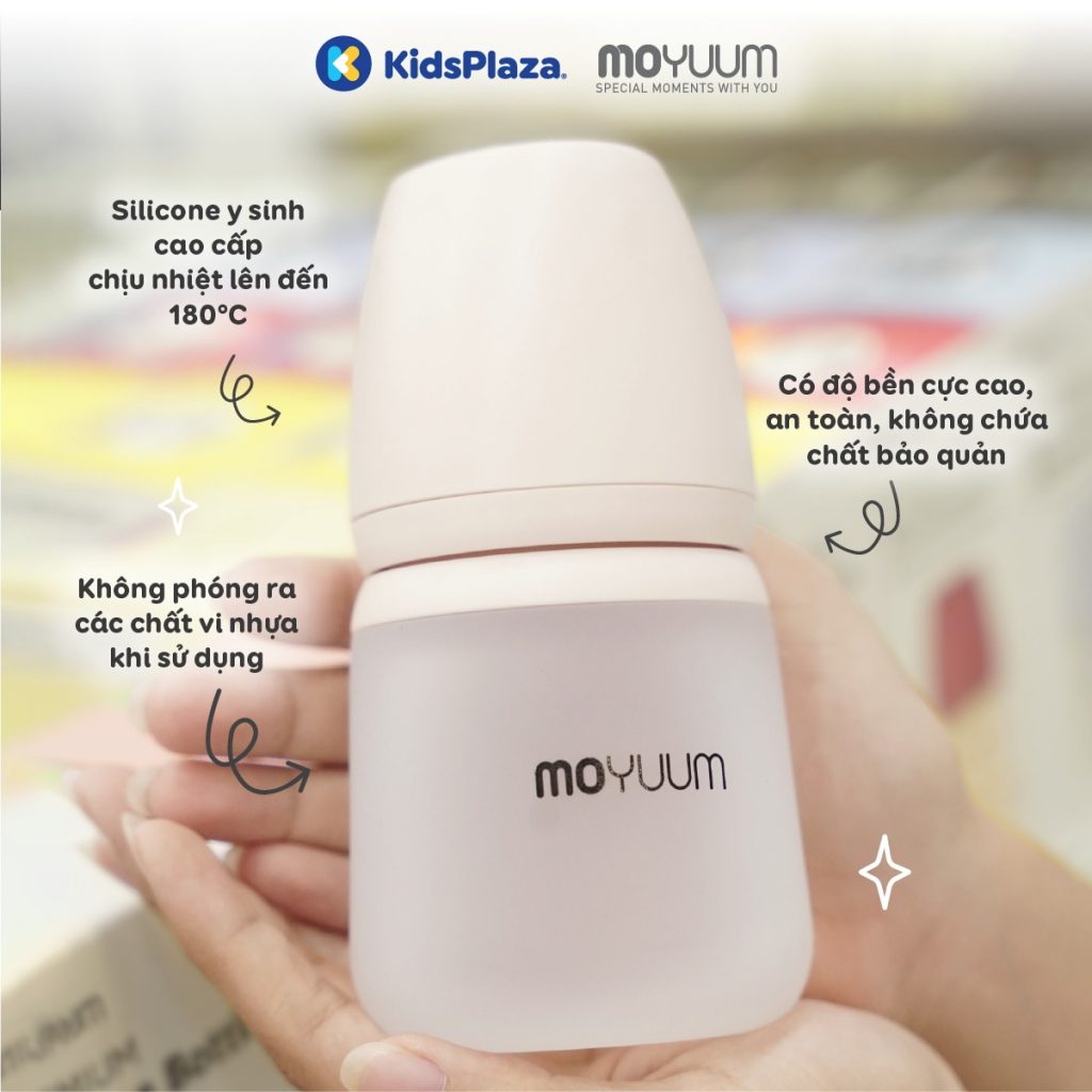 Bình Moyuum silicone có bị giãn sau thời gian sử dụng không?