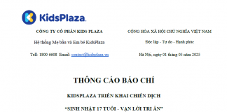 Thông cáo báo chí chiến dịch kỉ niệm 17 năm thành lập KidsPlaza