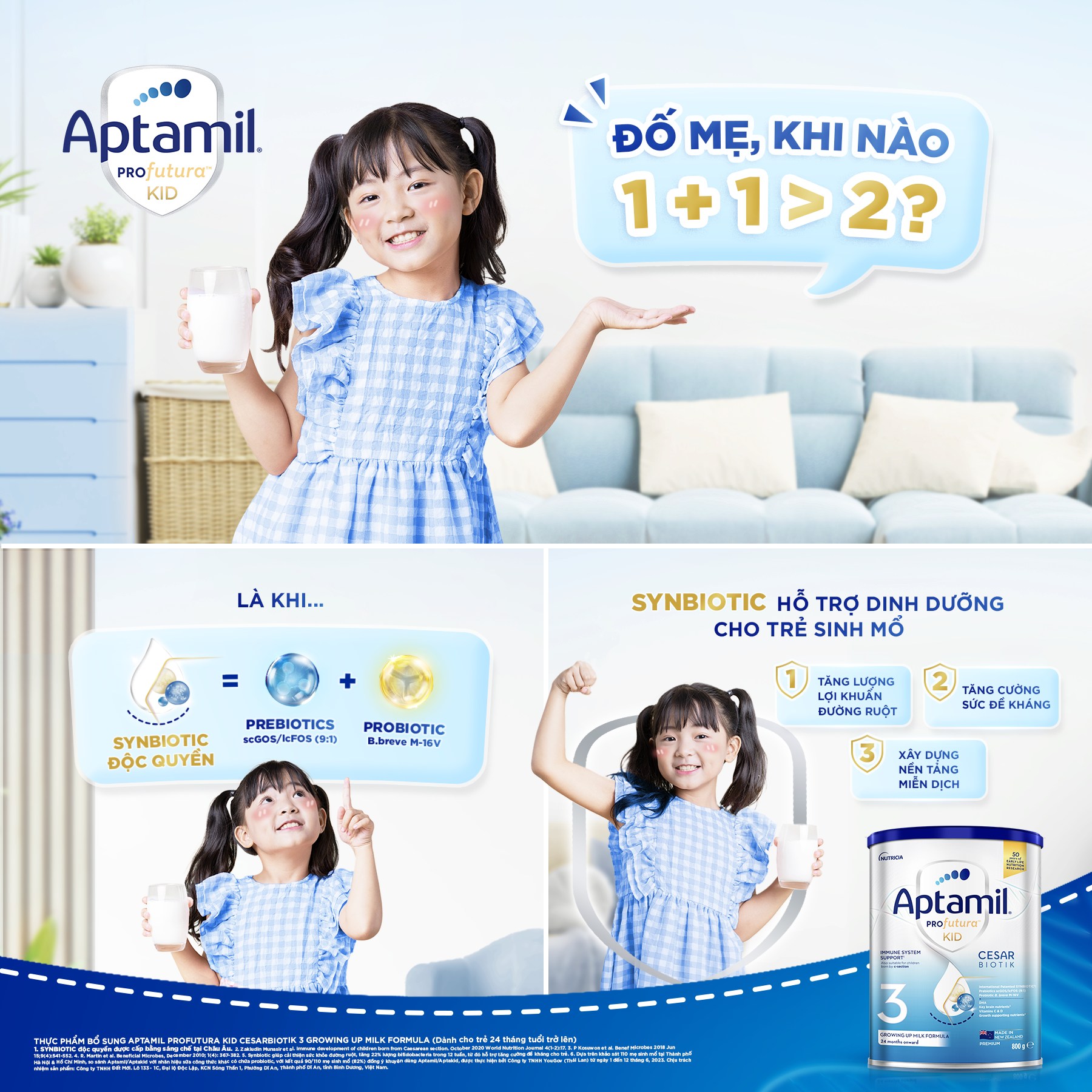 Giải đáp thông tin sữa Aptamil cho trẻ sinh mổ