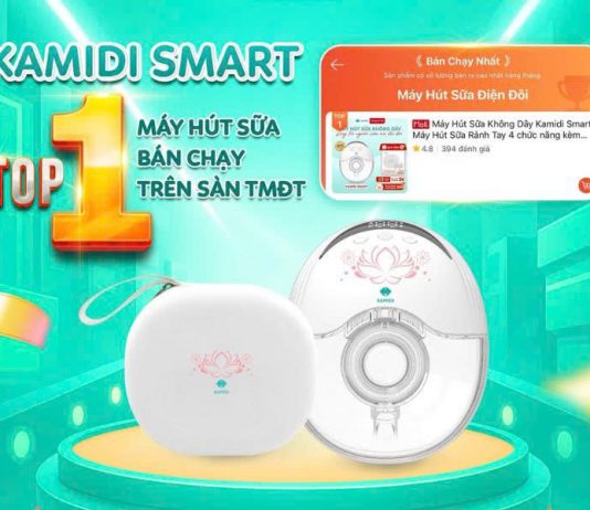 Máy hút sữa rảnh tay Kamidi Smart đạt Top 1 bán chạy trên sàn Thương mại Điện tử