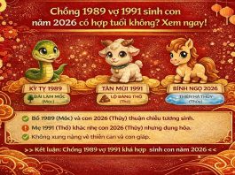 Chồng 1989 vợ 1991 sinh con năm 2026 có hợp tuổi không? Xem ngay!