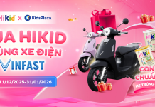 Mua sữa Hikid tại KidsPlaza – Cơ hội trúng xe máy điện VinFast trị giá 21 triệu đồng