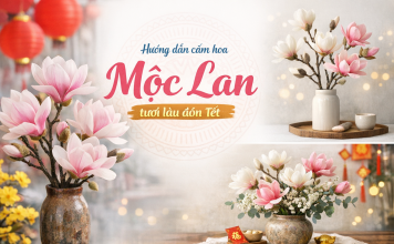 Hướng dẫn cắm hoa mộc lan tươi lâu đón Tết
