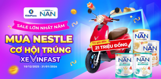 Mua sữa NAN – Cơ hội trúng xe VinFast trị giá 21 triệu đồng tại KidsPlaza