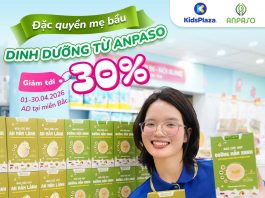Đặc quyền mẹ bầu – Anpaso giảm đến 30% tại KidsPlaza anpaso