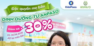 Đặc quyền mẹ bầu – Anpaso giảm đến 30% tại KidsPlaza anpaso