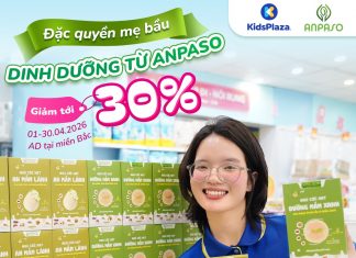 Đặc quyền mẹ bầu – Anpaso giảm đến 30% tại KidsPlaza anpaso