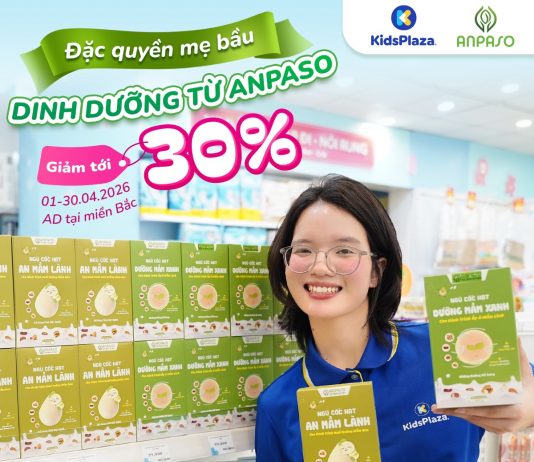 Đặc quyền mẹ bầu – Anpaso giảm đến 30% tại KidsPlaza anpaso