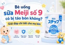 Bé uống Meiji số 9 có bị táo bón không? Giải đáp chi tiết cho mẹ bỉm sua-meiji-co-tao-bon-khong