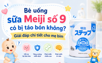Bé uống Meiji số 9 có bị táo bón không? Giải đáp chi tiết cho mẹ bỉm sua-meiji-co-tao-bon-khong