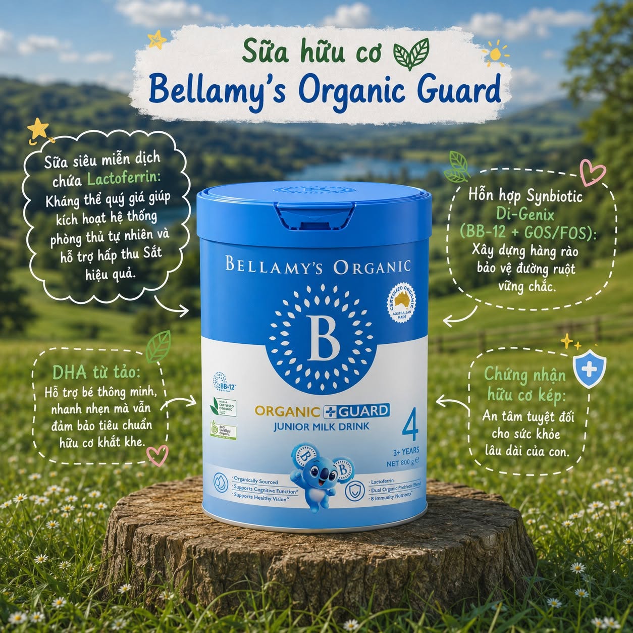 sua-Bellamy-Organic Guard-voi-cong-thuc-chuyen-biet-cho-be
