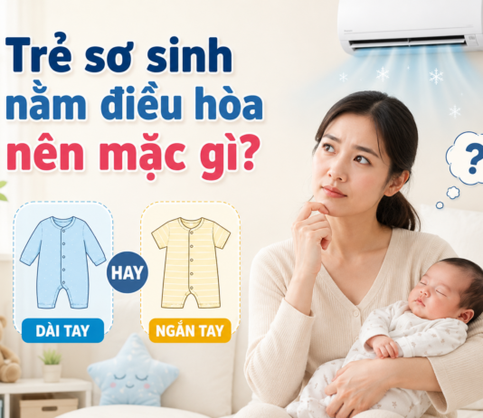 Trẻ sơ sinh nằm điều hòa nên mặc gì? Dài tay hay ngắn tay? tre-so-sinh-nam-dieu-hoa-nen-mac-gi-1