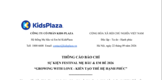 THÔNG CÁO BÁO CHÍ SỰ KIỆN FESTIVAL MẸ BẦU & EM BÉ 2026 “GROWING WITH LOVE – KIẾN TẠO THẾ HỆ HẠNH PHÚC” thong-cao-bao-chi-1