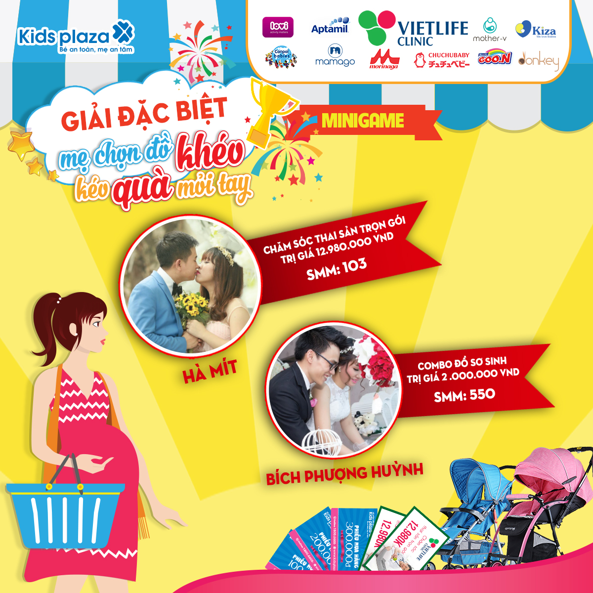 Công bố kết quả minigame “Mẹ chọn đồ khéo – Kéo quà mỏi tay”