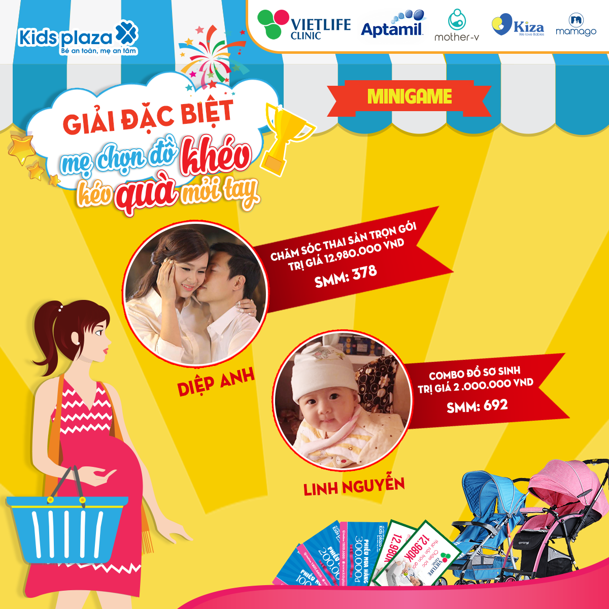 Công bố kết quả minigame “Mẹ chọn đồ khéo – Kéo quà mỏi tay” tháng 9