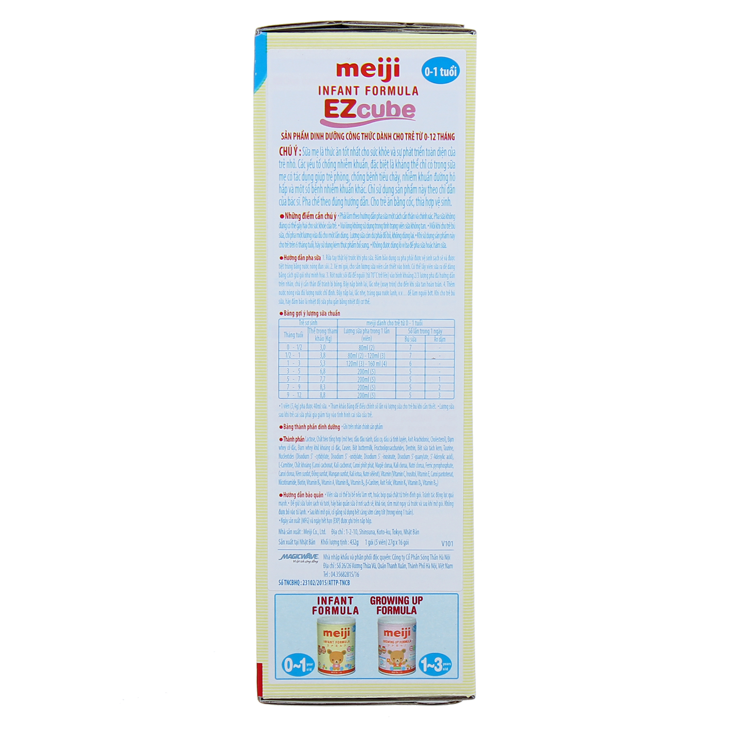 Cách pha sữa Meiji thanh số 0 Infant Formula Ezcube