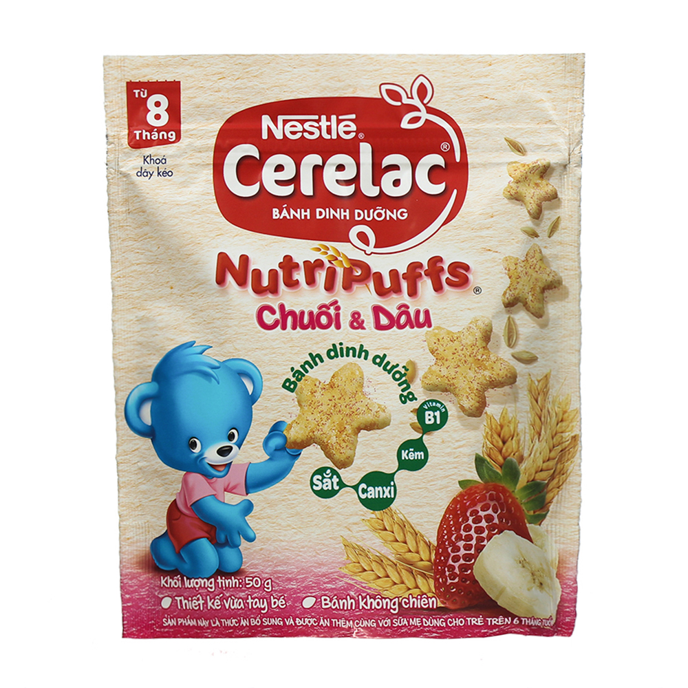 Bánh ăn dặm Nestle vị dâu chuối 50g