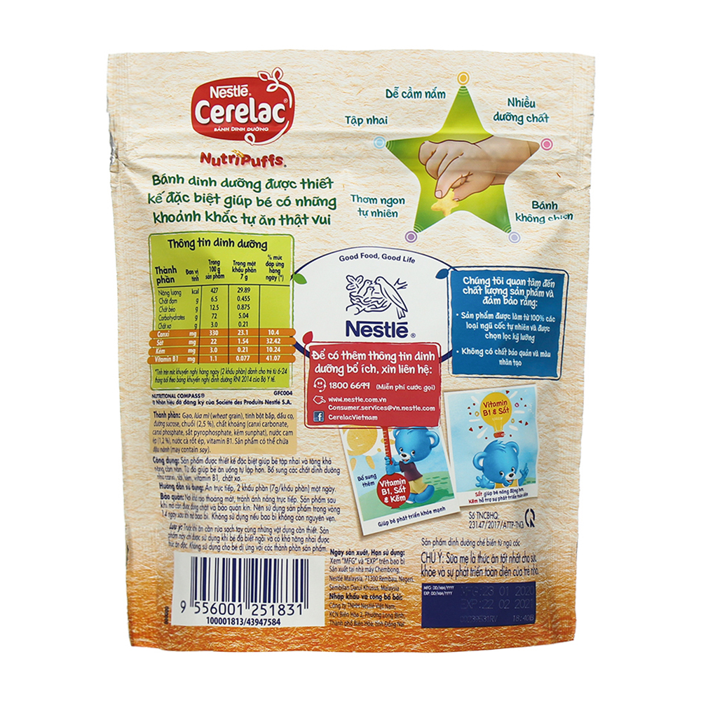 Ưu điểm của bánh ăn dặm Nestle